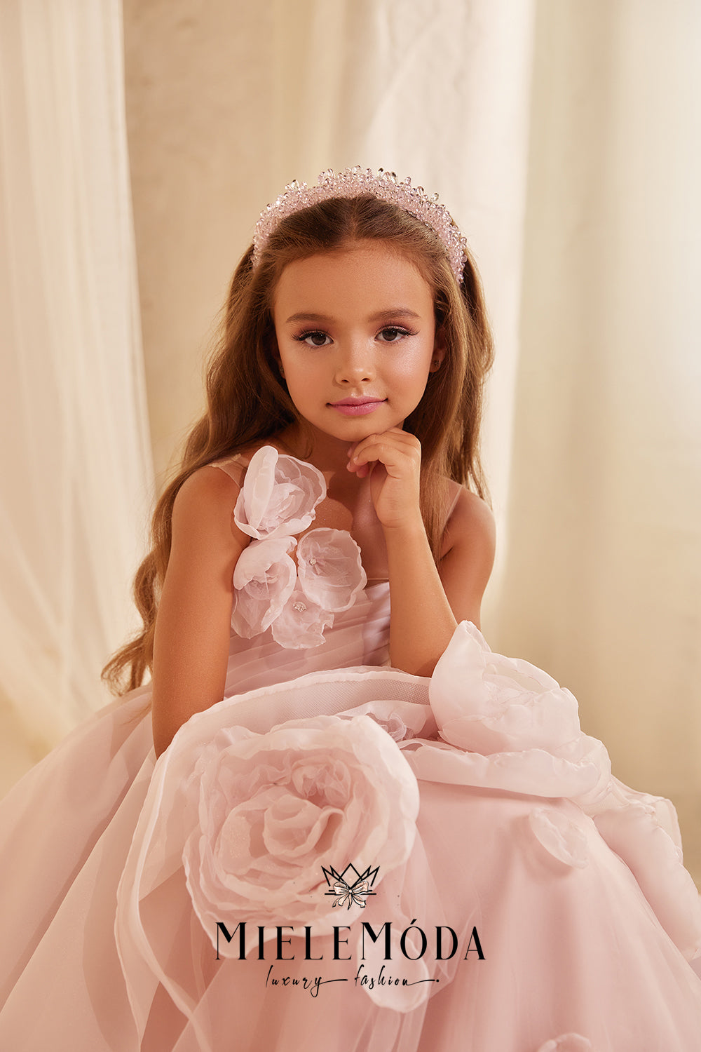 Luxury Flower Girl Crystal Beaded Hair Accessory