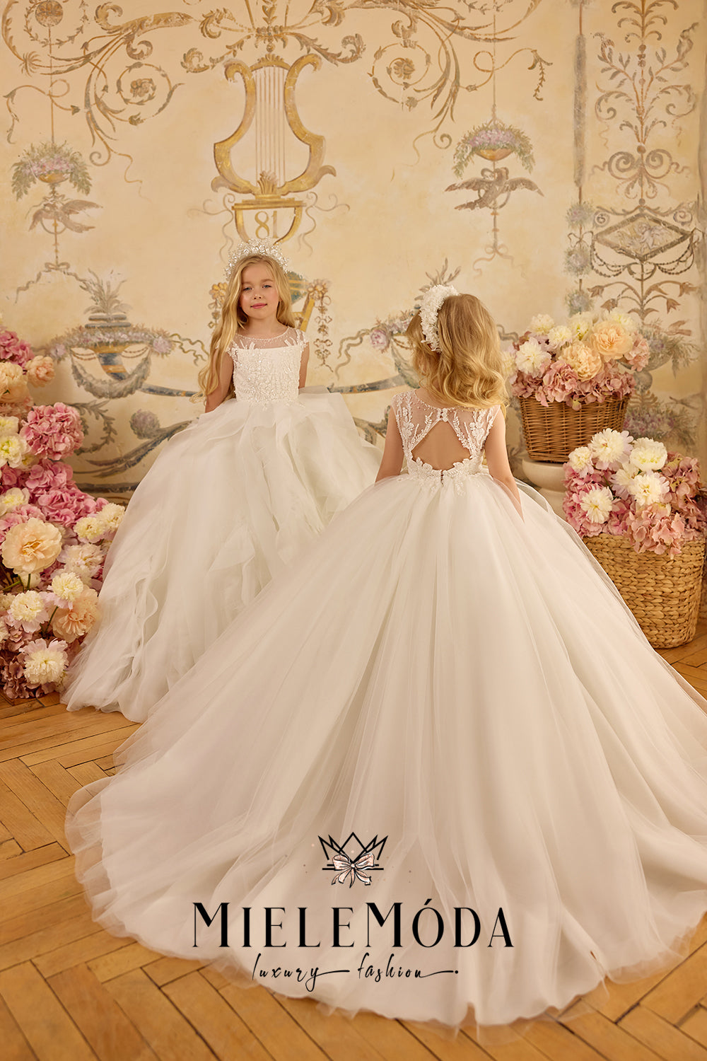 Bijou de Soie Luxury Flower Girl Communion Dress