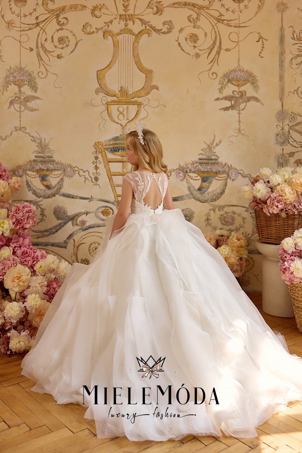 Bijou de Soie Luxury Flower Girl Communion Dress