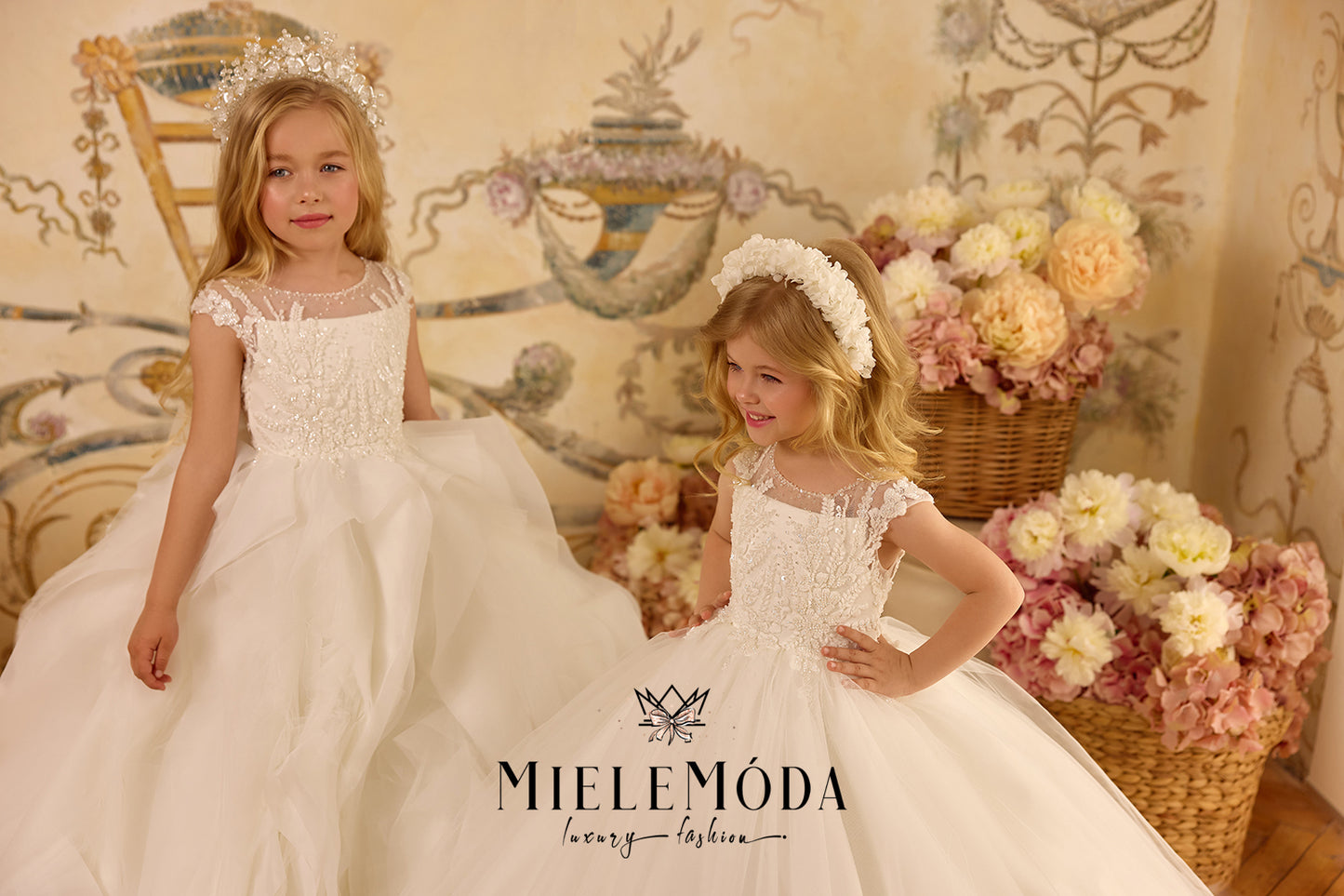 Bijou de Soie Luxury Flower Girl Communion Dress