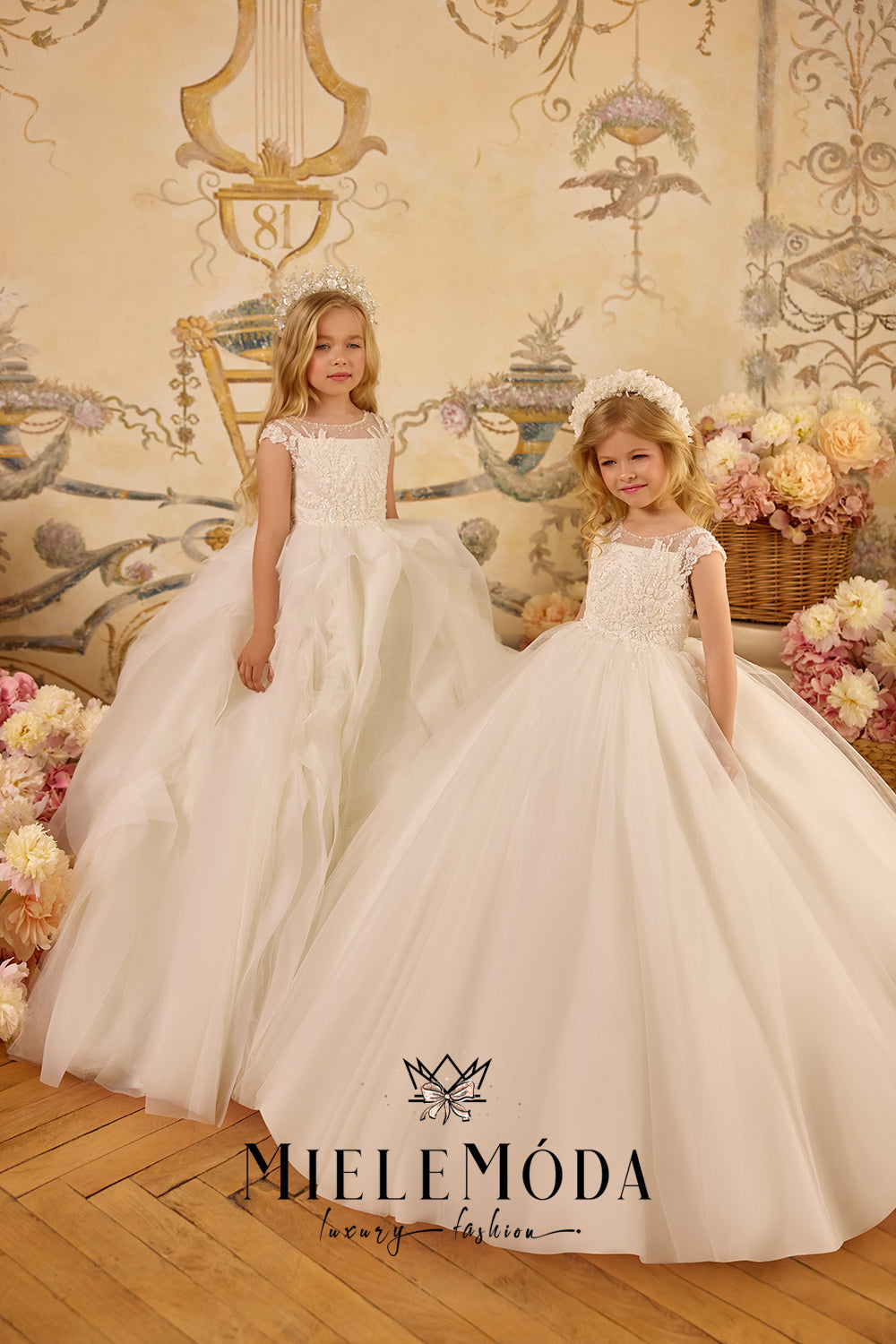 Bijou de Soie Luxury Flower Girl Communion Dress