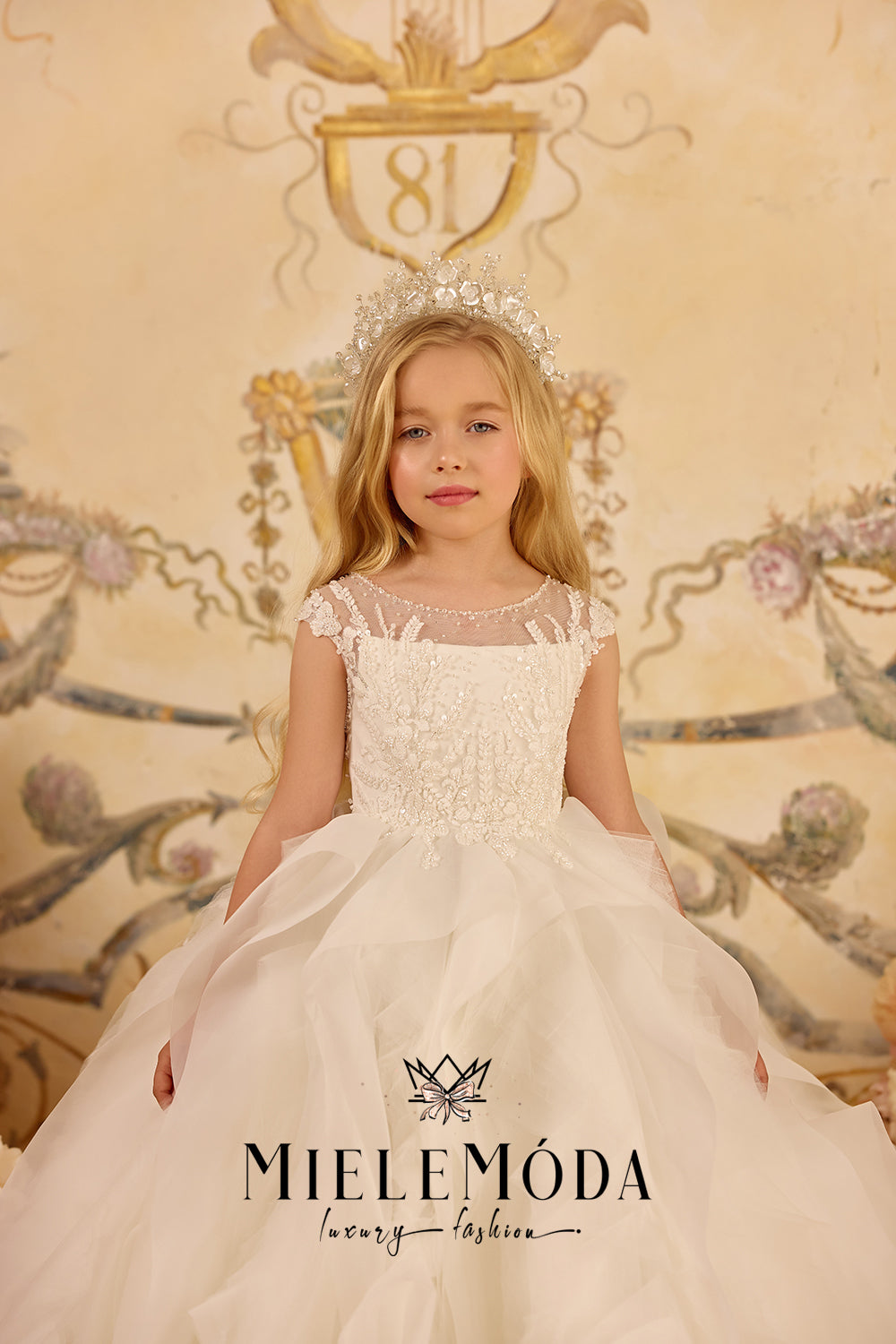 Bijou de Soie Luxury Flower Girl Communion Dress
