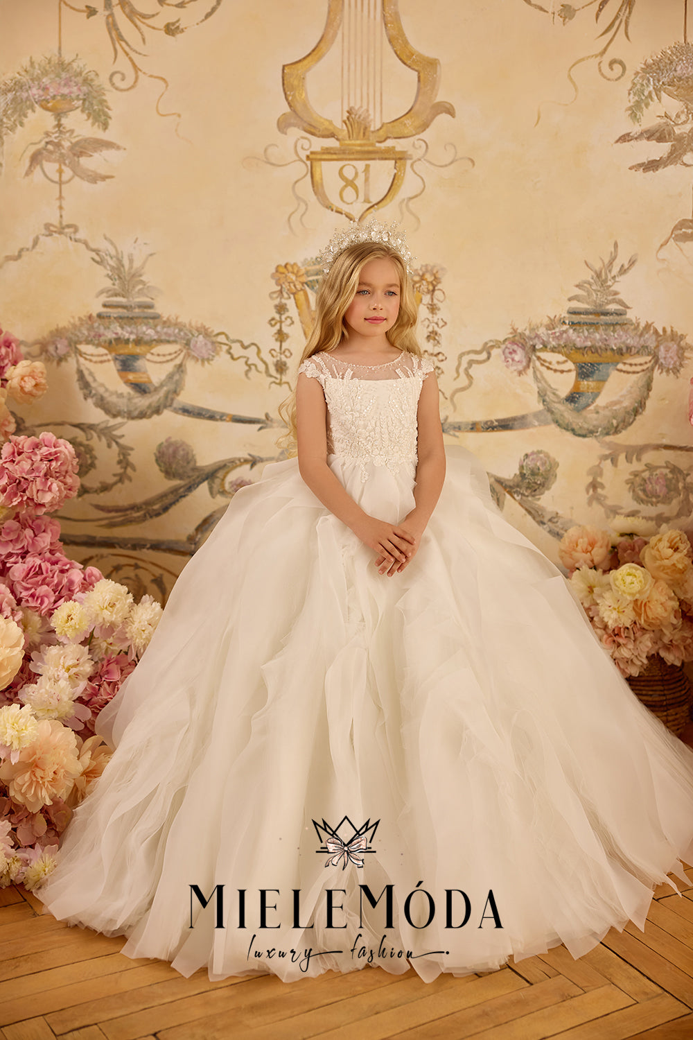 Bijou de Soie Luxury Flower Girl Communion Dress