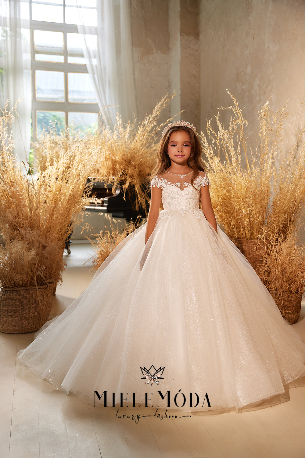 Bryony Luxury Couture Flower Girl Dress - Miele Moda Luxury Fashion 5/6Y (30) / Ivory / Standard: Ships in 6-8 business weeks Bryony Luxury Couture Flower Girl Dress - Miele Moda Luxury Fashion 5/6Y (30) / Ivory / Standard: Ships in 6-8 business weeks