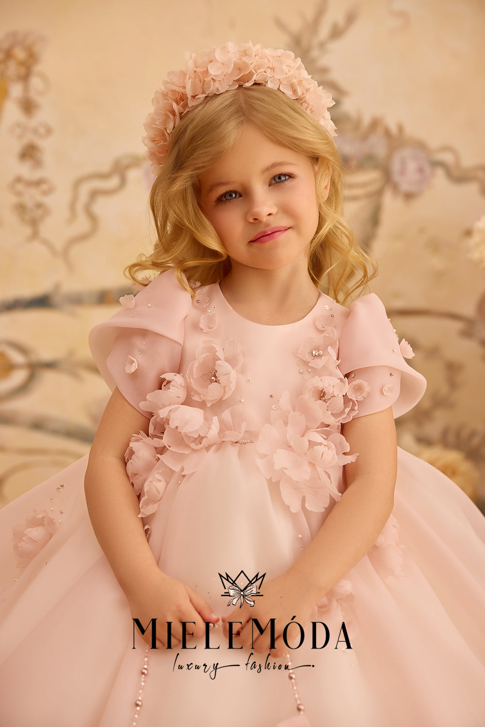 Éclat de Pétale 3D Flowers Couture Flower Girl Dress