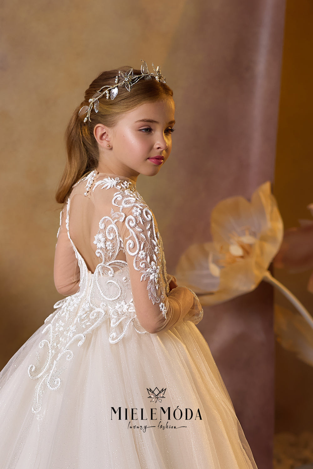 Evelina Beaded Flower Girl Luxury Hair Accessory