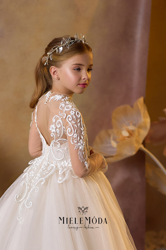 Evelina Beaded Flower Girl Luxury Hair Accessory