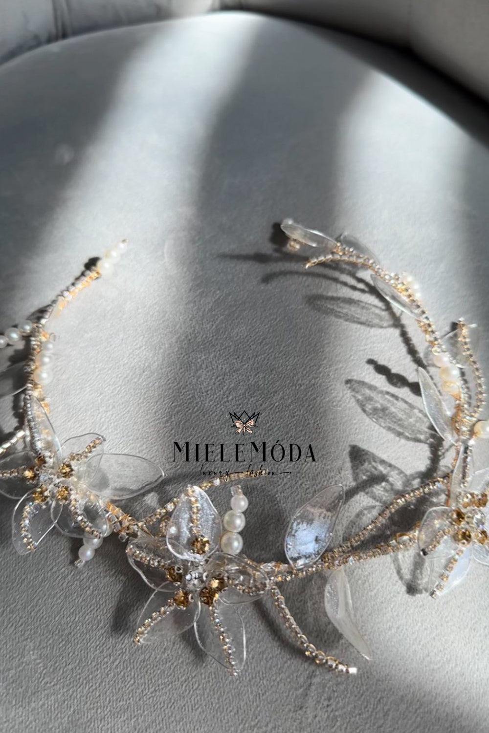 Evelina Beaded Flower Girl Luxury Hair Accessory