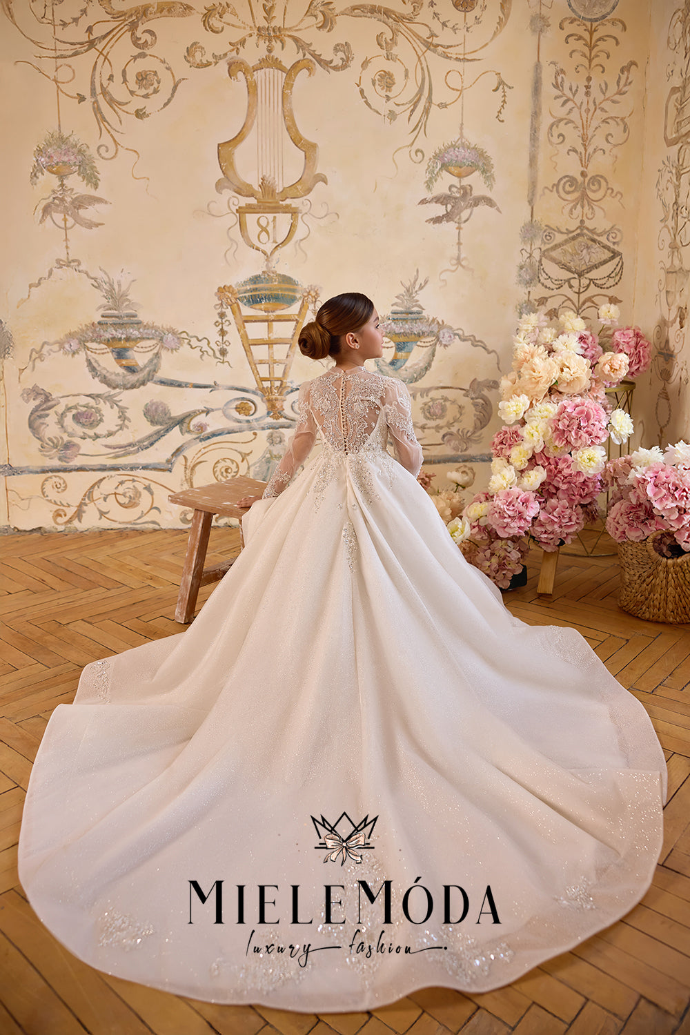 Fleur de Lune Luxury Couture Flower Girl Dress with Cape