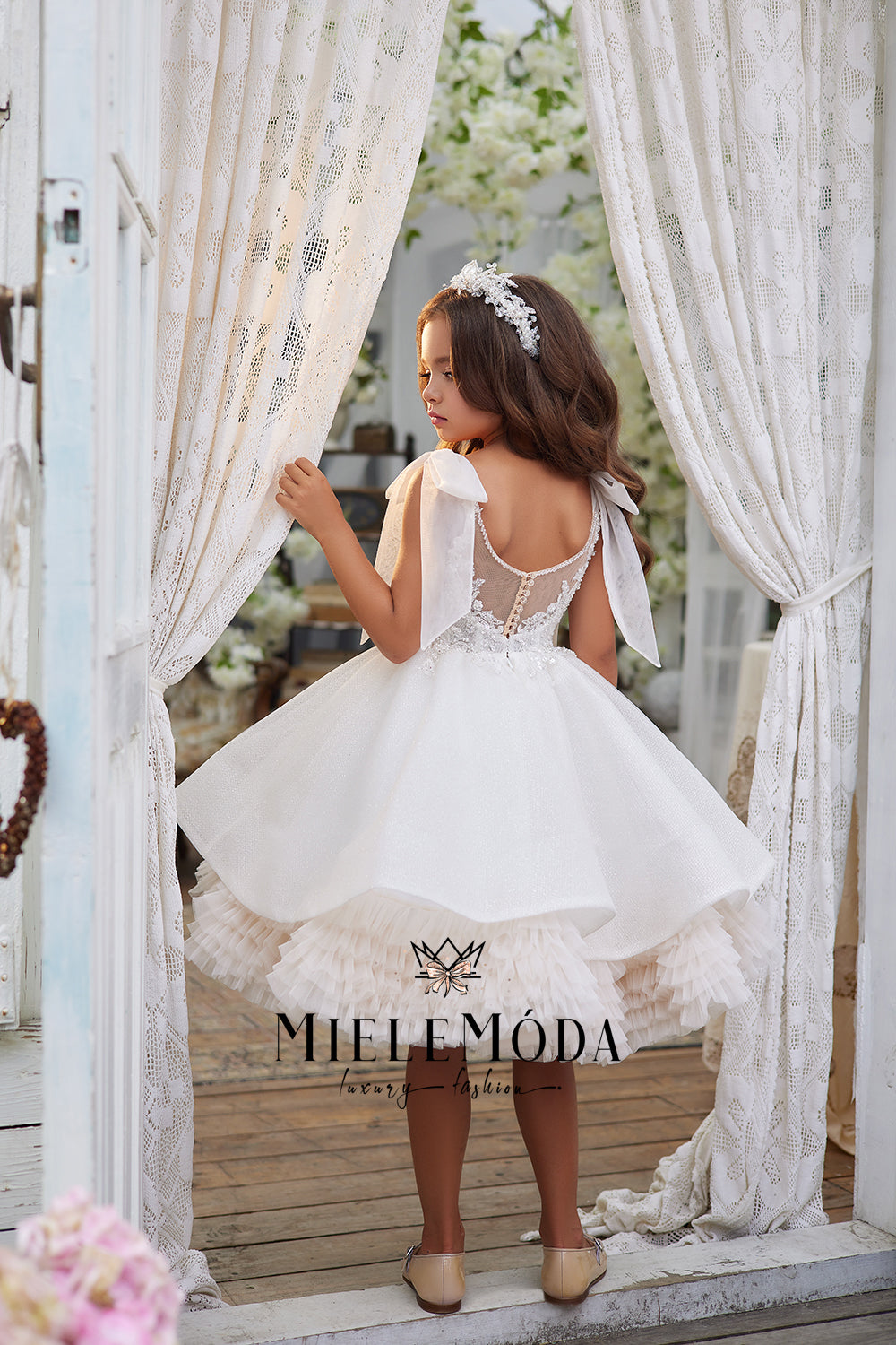 lace flower girl dresses Freesia Luxury Flower Girl Communion Dress
