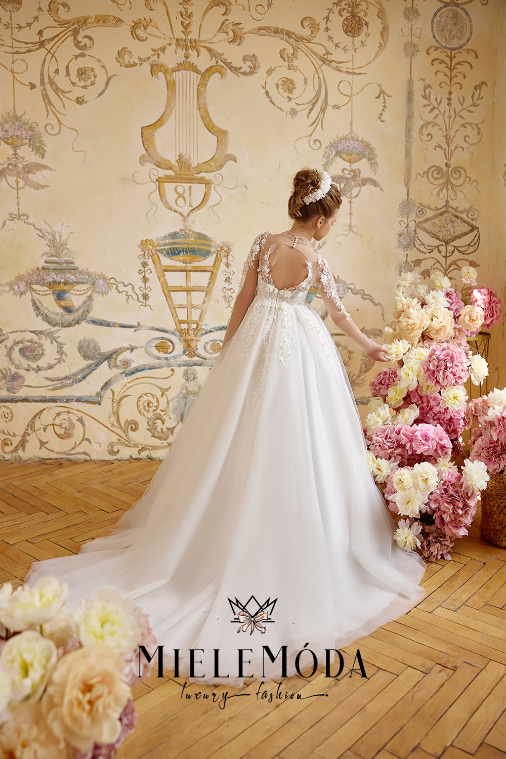 Givré Rosé Couture Flower Girl Communion Dress