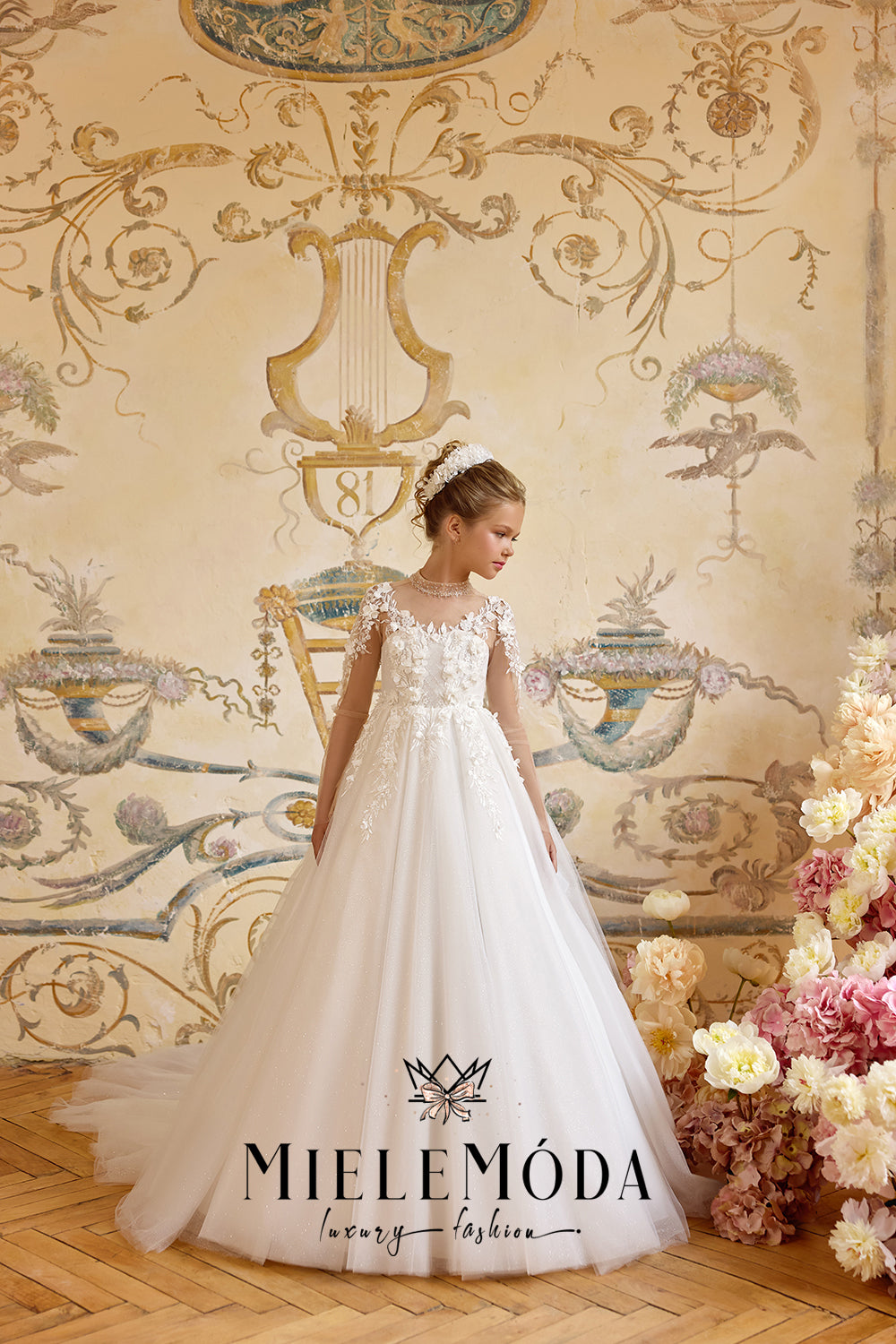 Givré Rosé Couture Flower Girl Communion Dress