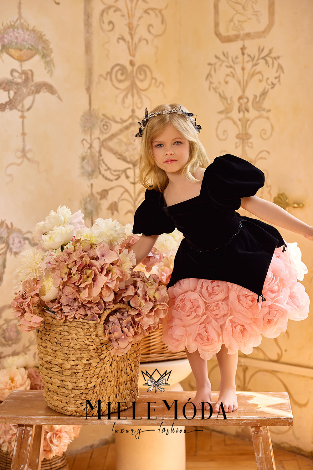 Lune de Miel Couture 3D Flowers Flower Girl Dress