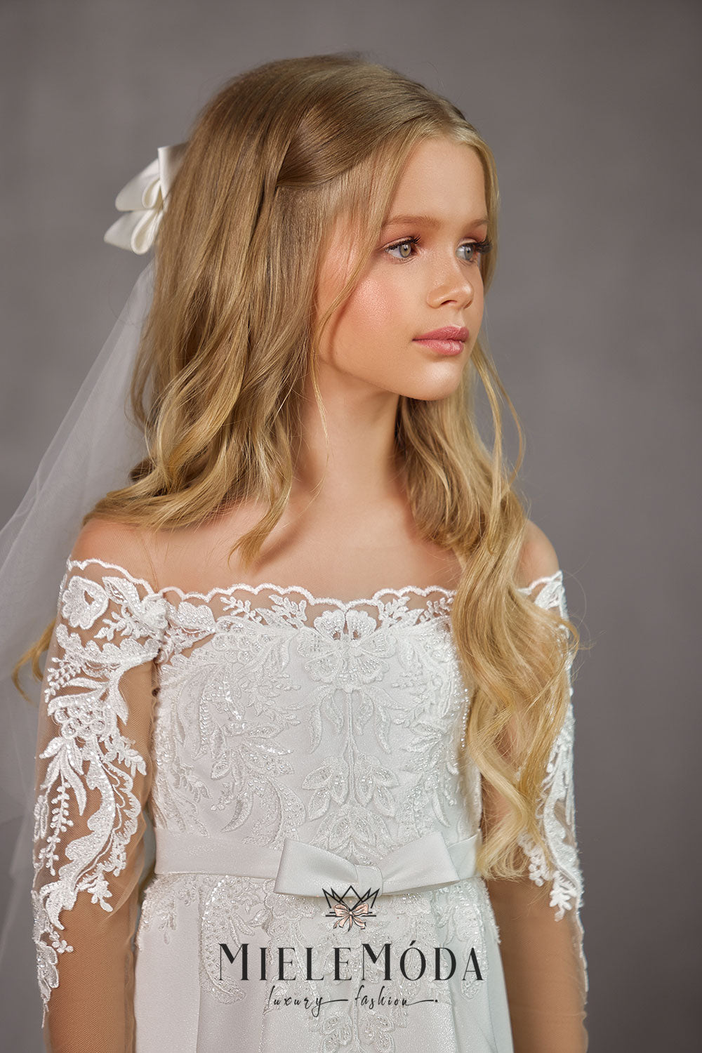 First Communion Luxury Layered Tulle Veil with Satin Bow