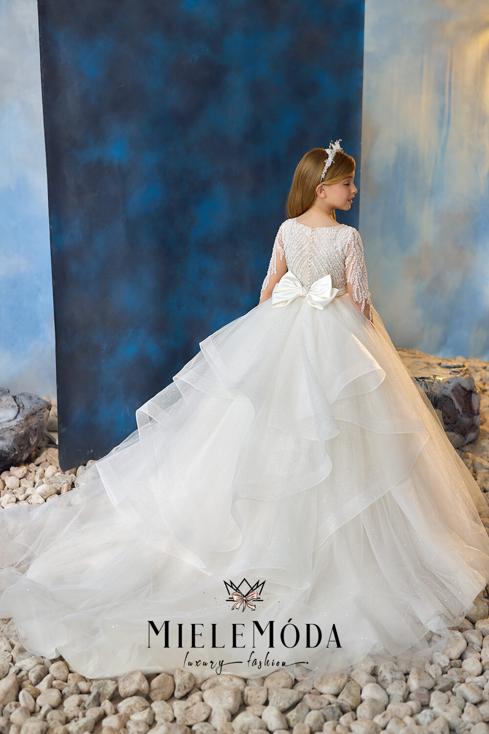 Moonstone Aura Couture Flower Girl Dress