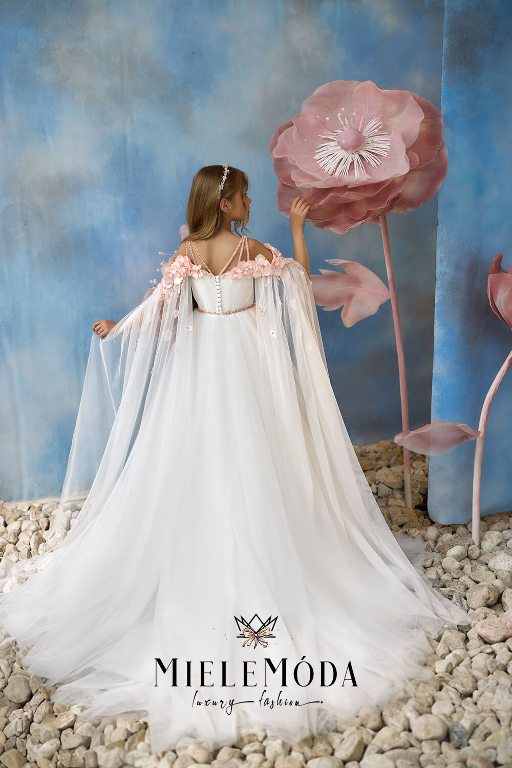 Opal Cascade Luxury Flower Girl Dress