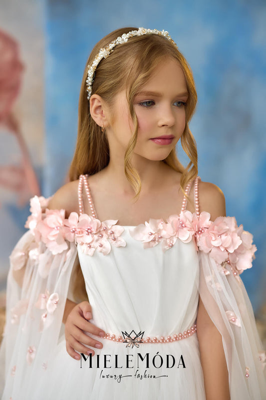 Opal Cascade Luxury Flower Girl Dress
