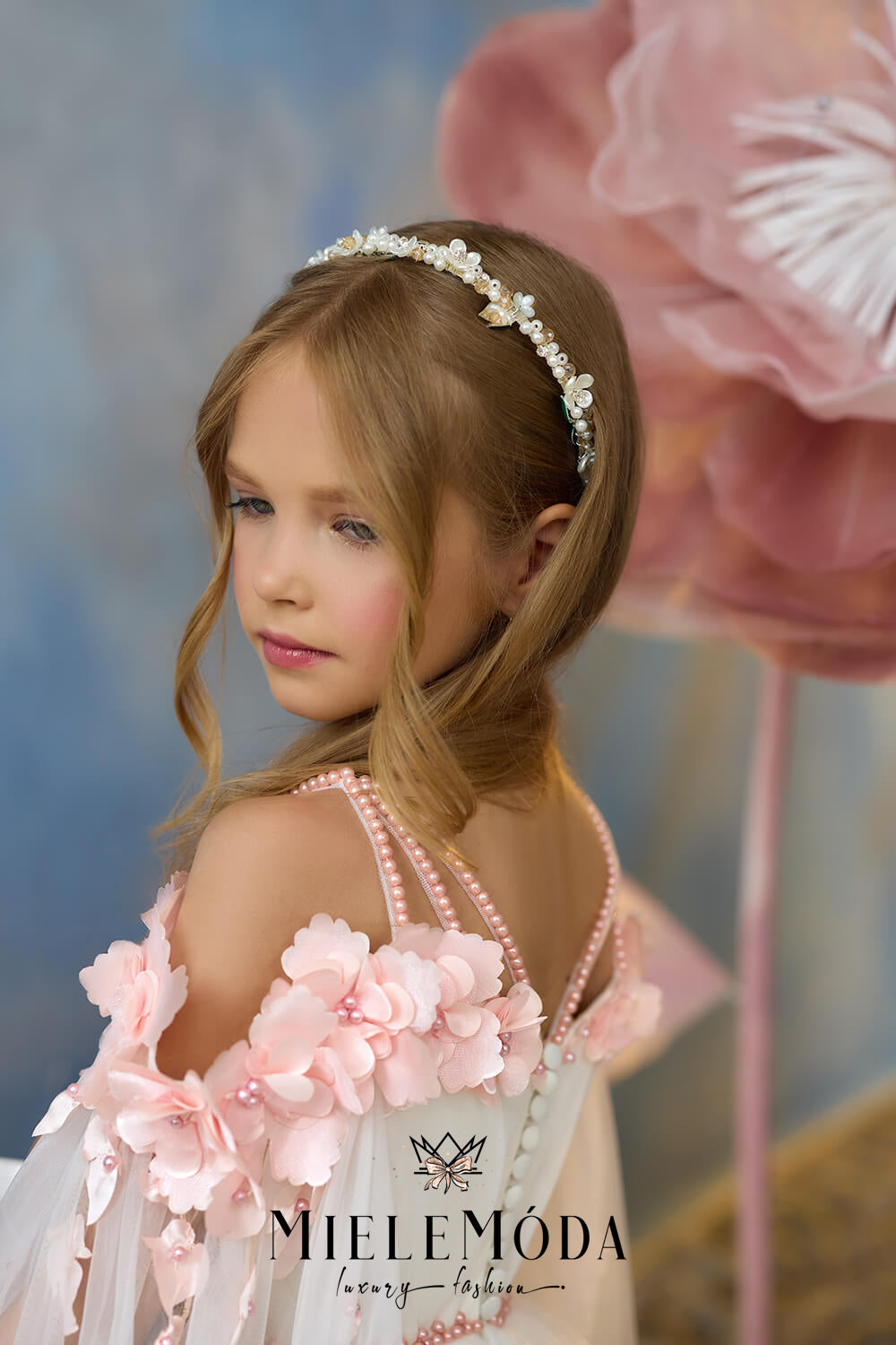 Opal Cascade Luxury Flower Girl Dress