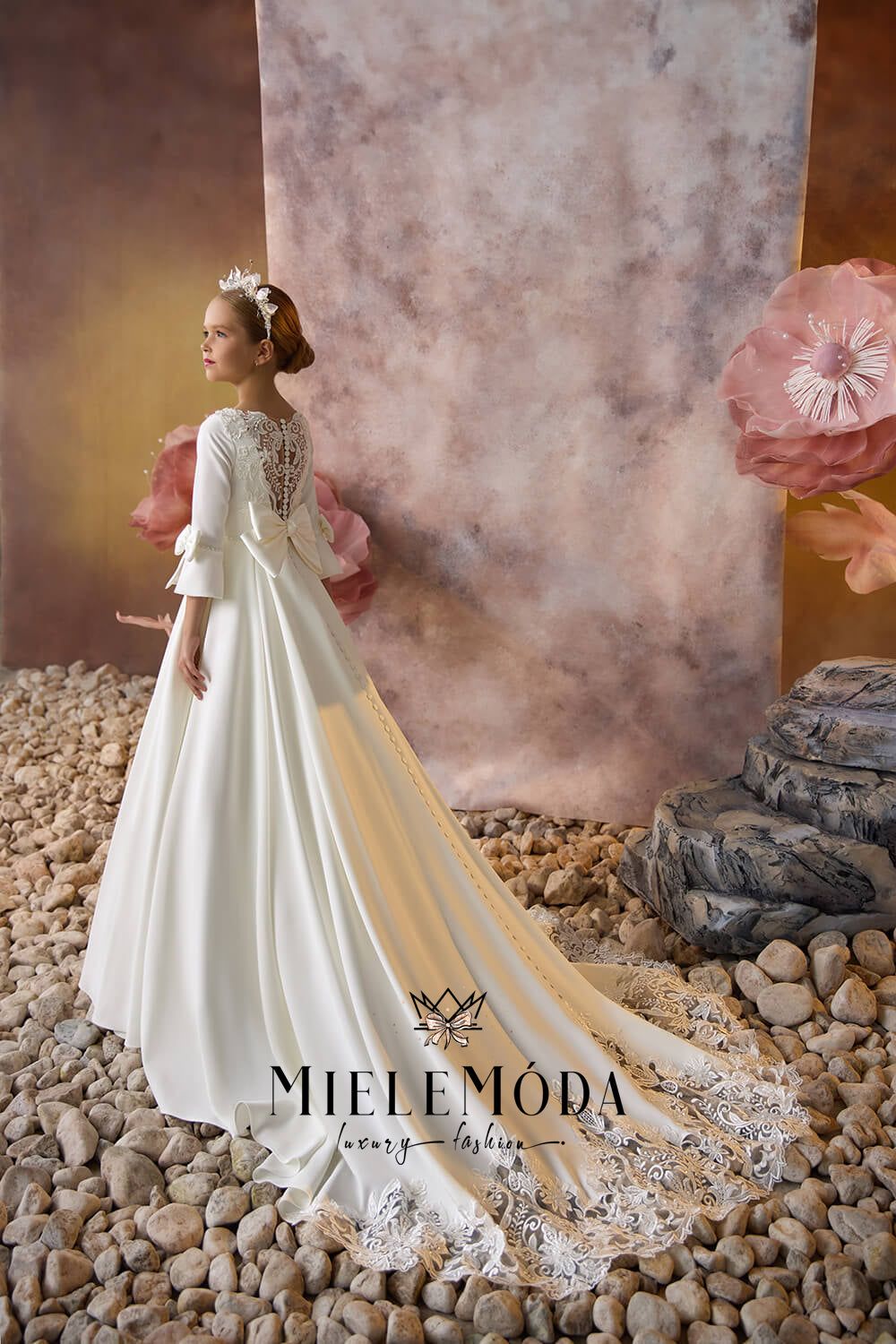 Opal Glimmer Luxury First Communion Dress - Miele Moda Luxury Fashion 7/8Y (32) / Ivory (as pictured) / Standard: Ships in 6-8 business weeks Opal Glimmer Luxury First Communion Dress - Miele Moda Luxury Fashion 7/8Y (32) / Ivory (as pictured) / Standard: Ships in 6-8 business weeks