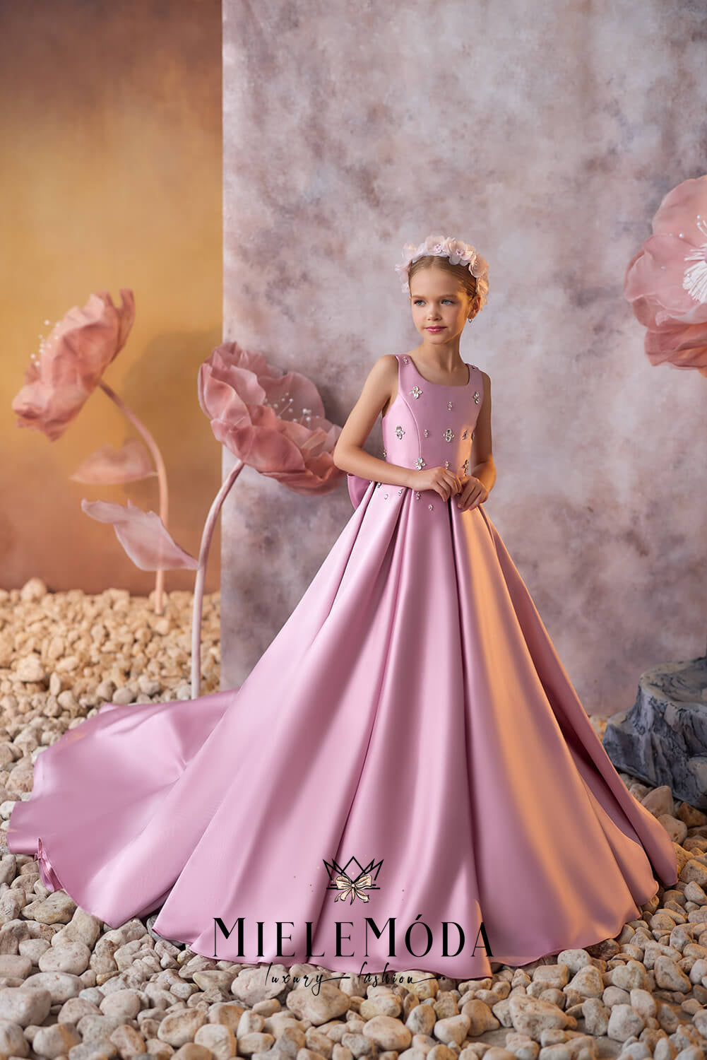 Opal Whisper Luxury Flower Girl Dress