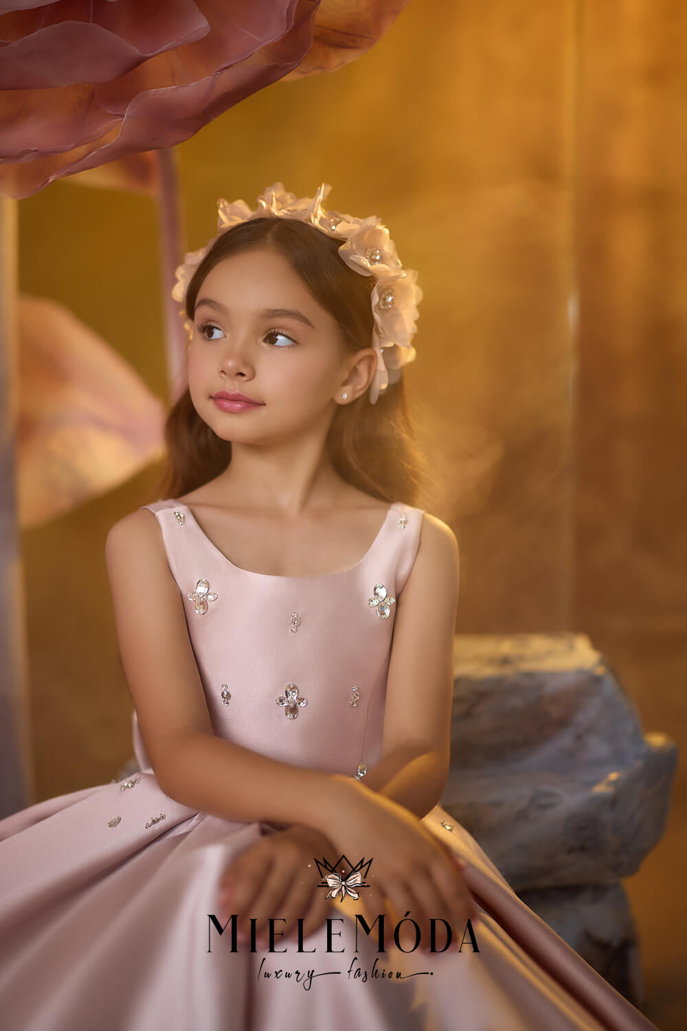 Opal Whisper Luxury Flower Girl Dress