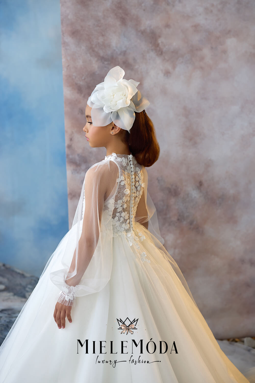 Pearl Harmony Couture Communion Dress - Miele Moda Luxury Fashion 11/12Y (36) / Ivory (as pictured) / Rush: Ships in 4-6 business weeks (+$175 Pearl Harmony Couture Communion Dress - Miele Moda Luxury Fashion 11/12Y (36) / Ivory (as pictured) / Rush: Ships in 4-6 business weeks (+$175