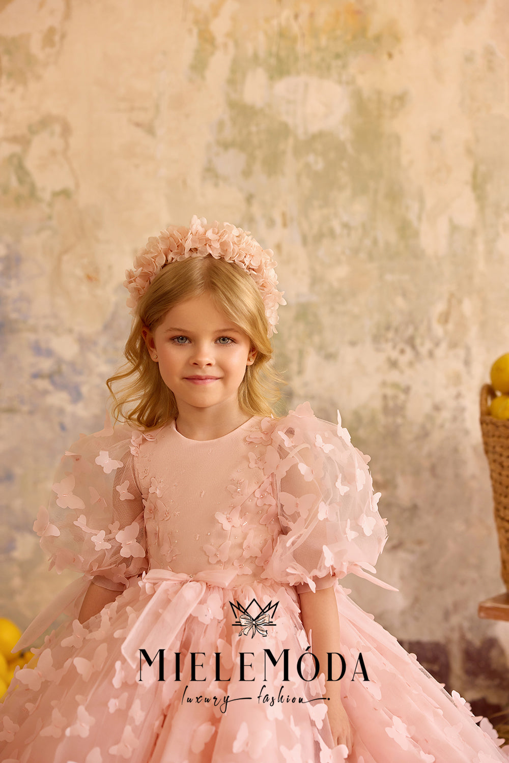 Perla Rosée Couture Flower Girl Butterfly Dress