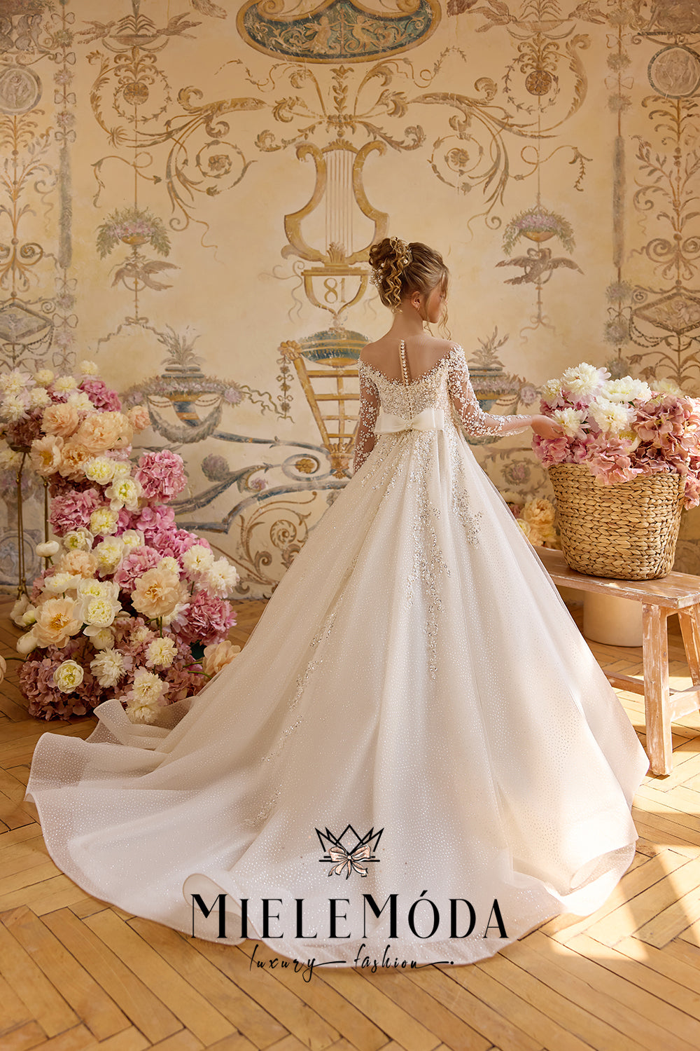 Petits Bijoux Couture Beaded Communion Dress