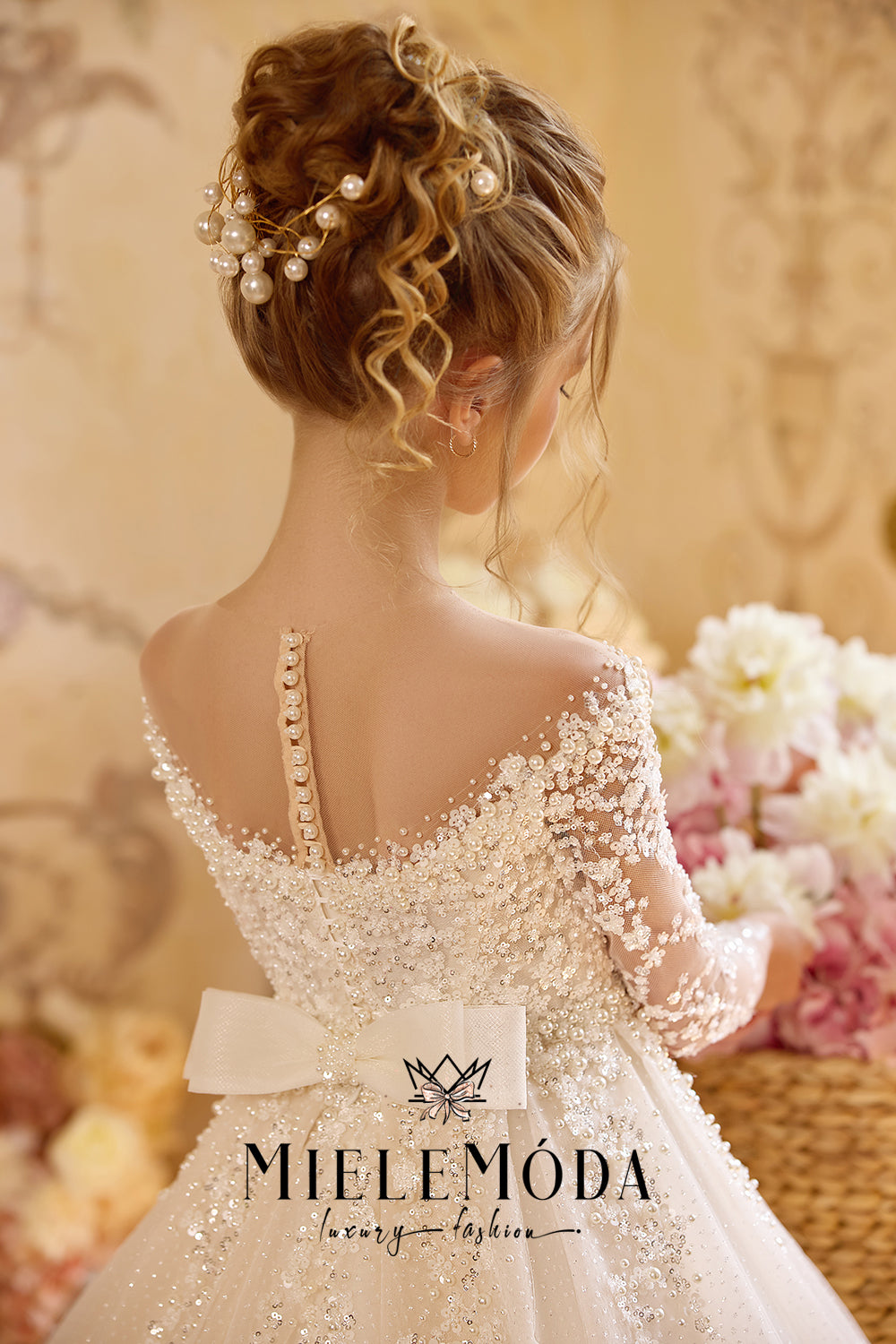 Petits Bijoux Couture Beaded Communion Dress