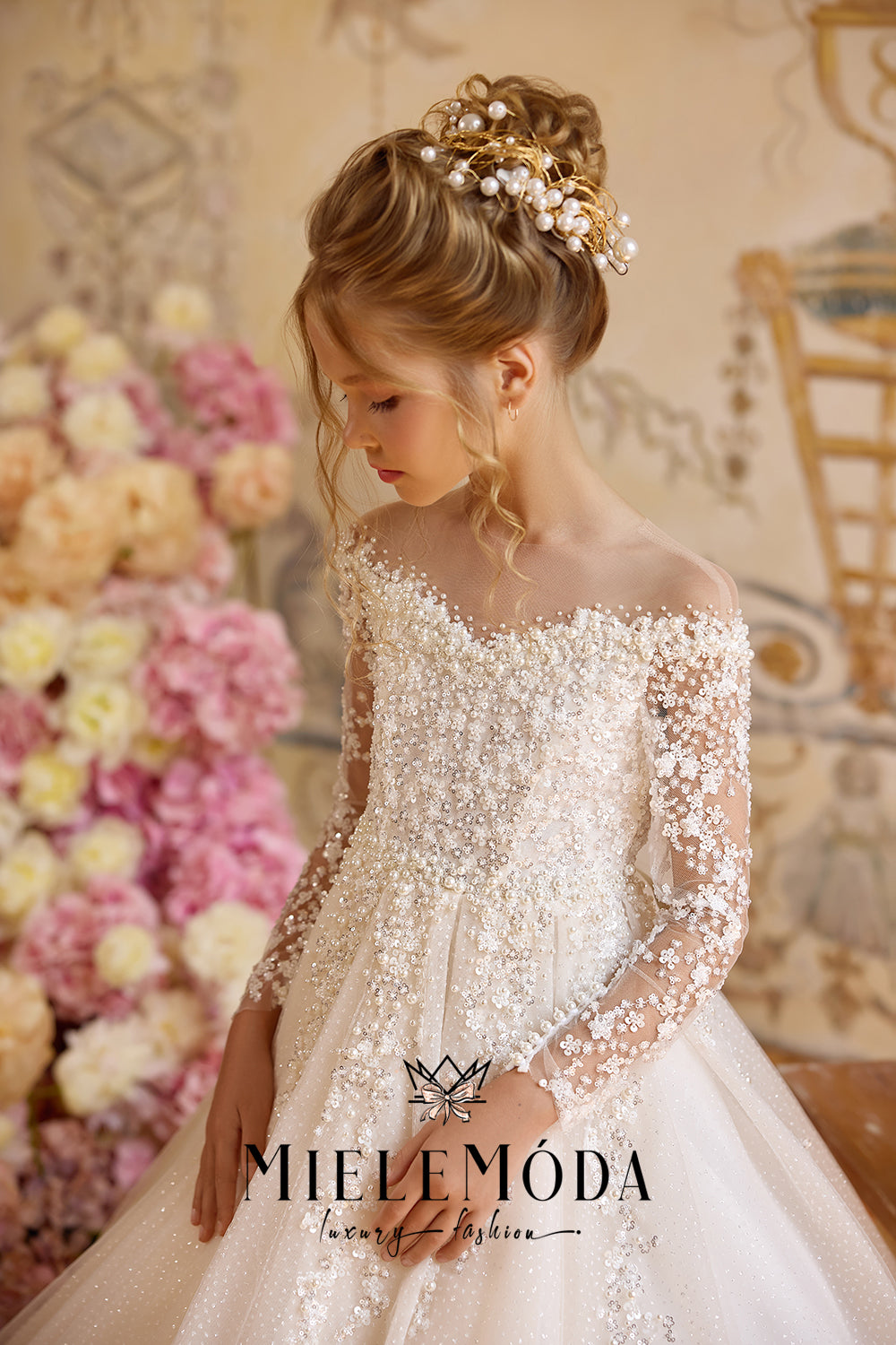 Petits Bijoux Couture Beaded Communion Dress