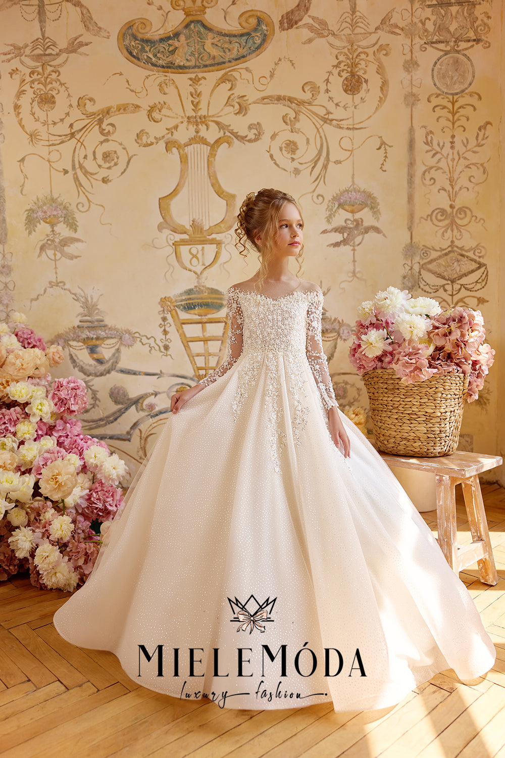 Petits Bijoux Couture Beaded Communion Dress