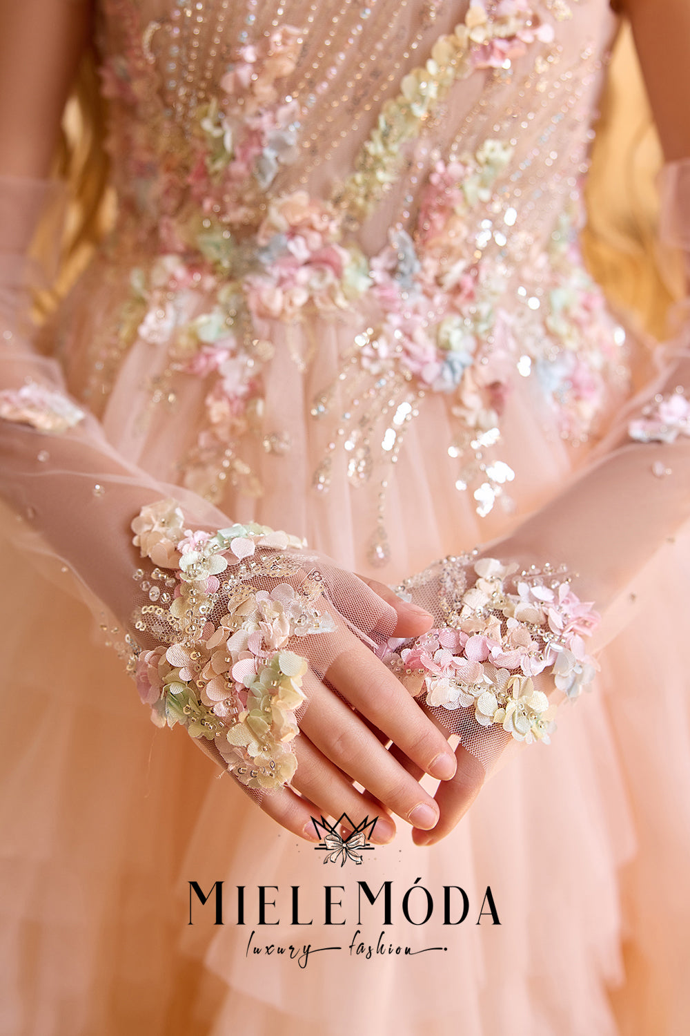 Rosa Enchantée Couture Flower Girl Ombre Dress