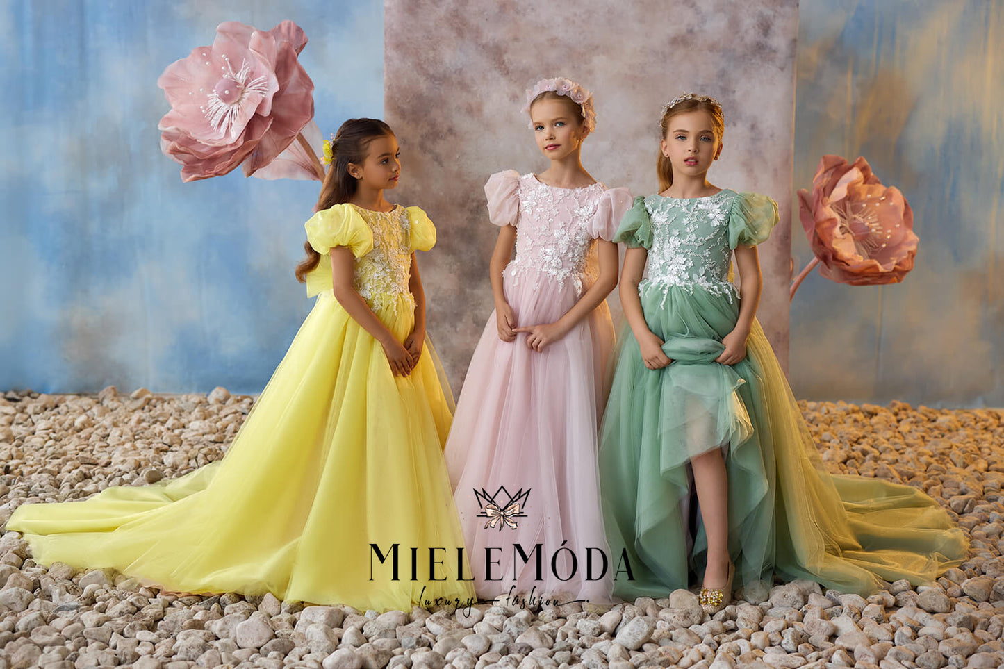 Starlit Grace Luxury Flower Girl Dress