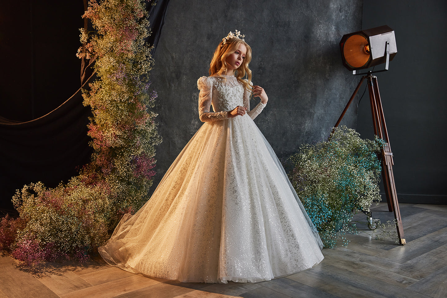 Carmen Couture Flower Girl Lace Dress