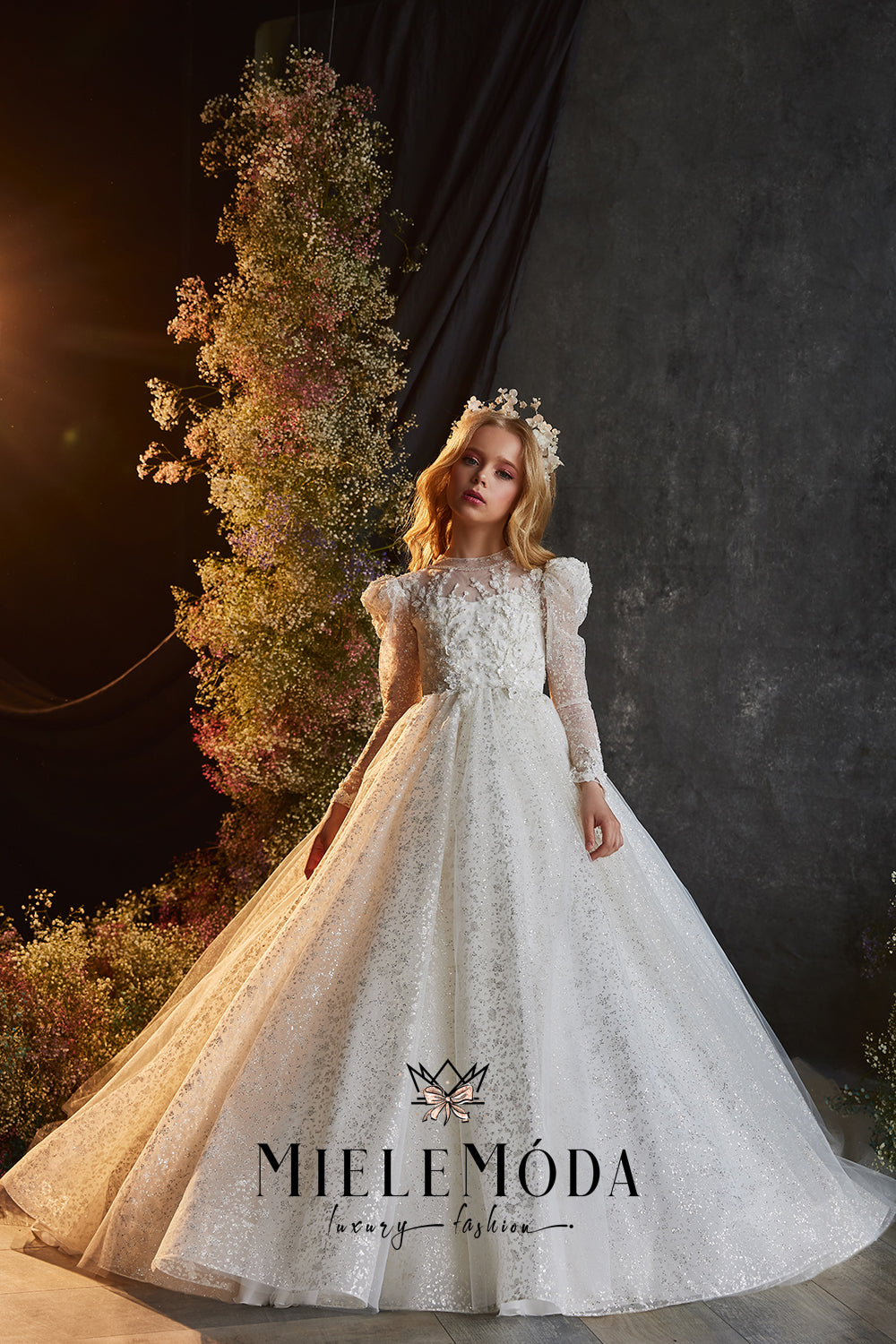 Carmen Couture Flower Girl Lace Dress