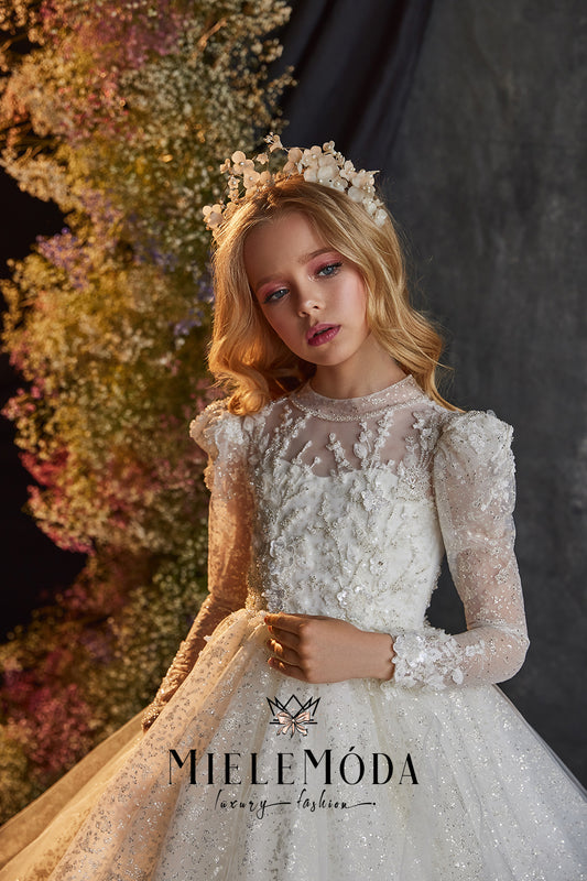 Carmen Couture Flower Girl Lace Dress
