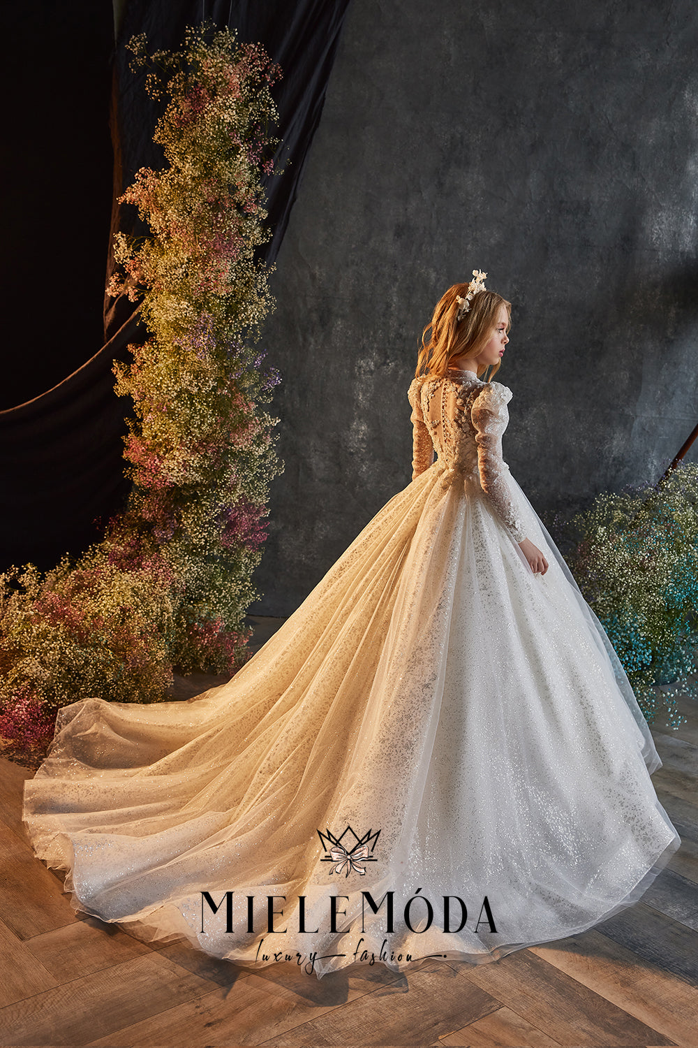 Carmen Couture Flower Girl Lace Dress