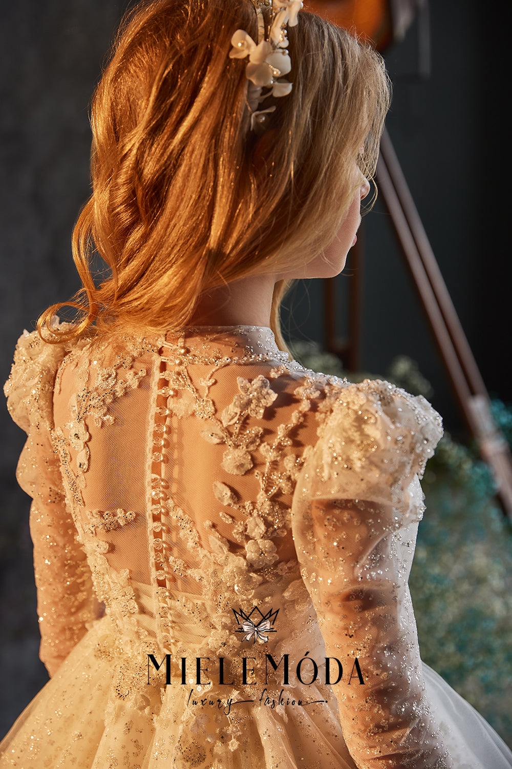 Carmen Couture Flower Girl Lace Dress