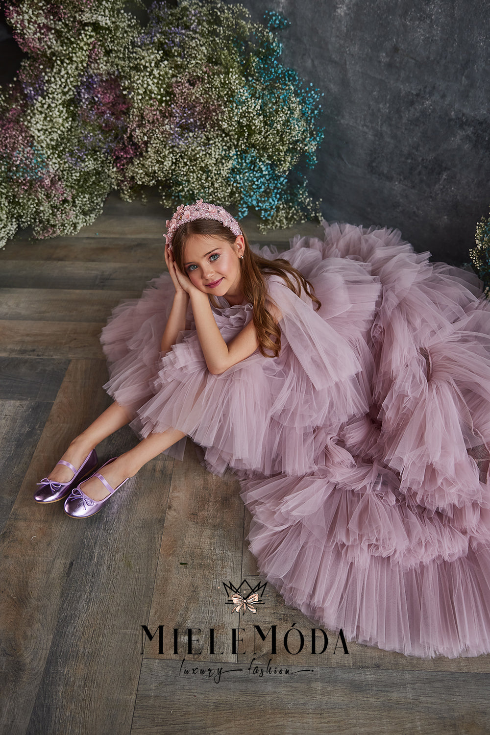 Arlo Couture Ruffled Flower Girl Dress