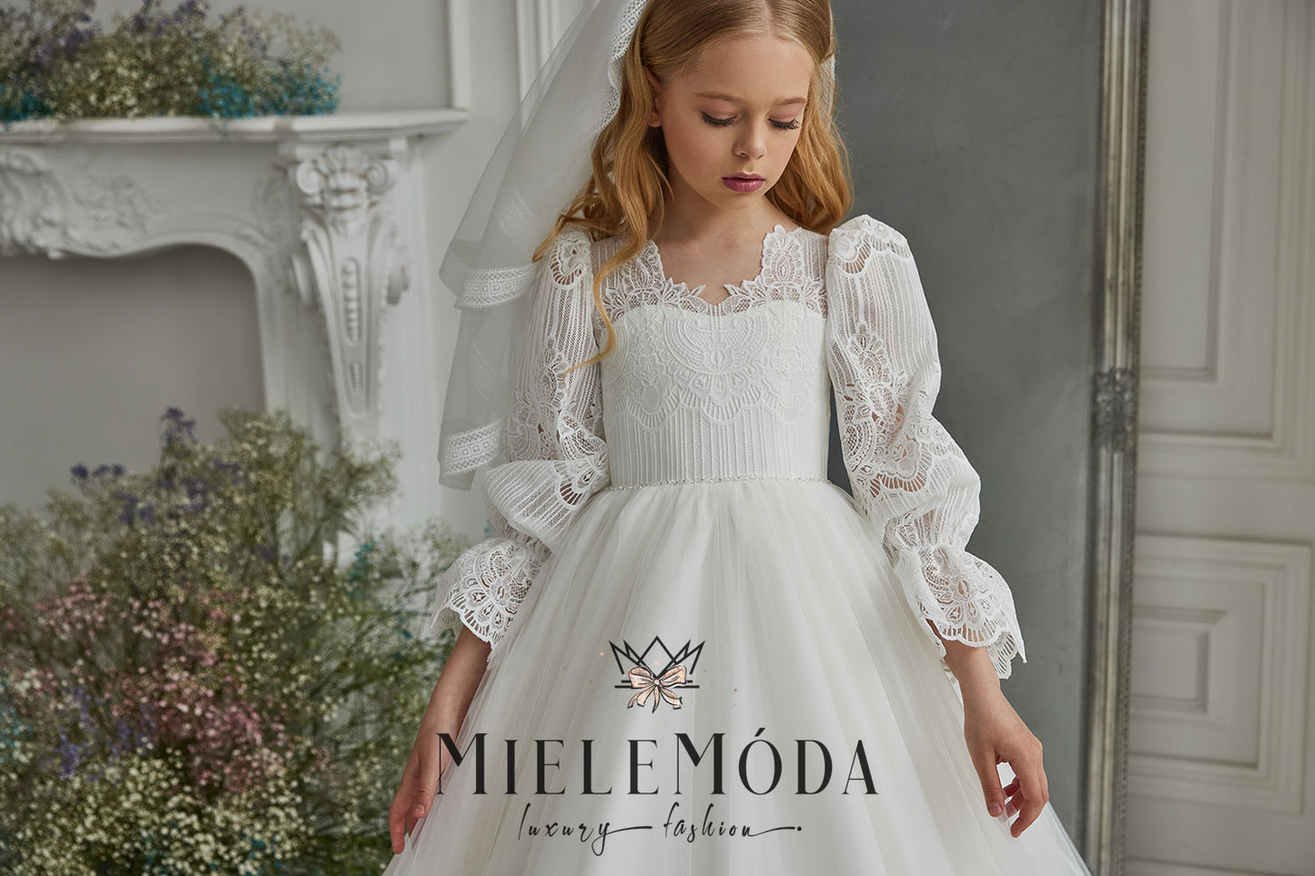 Cecilia Luxury Flower Girl Communion Dress