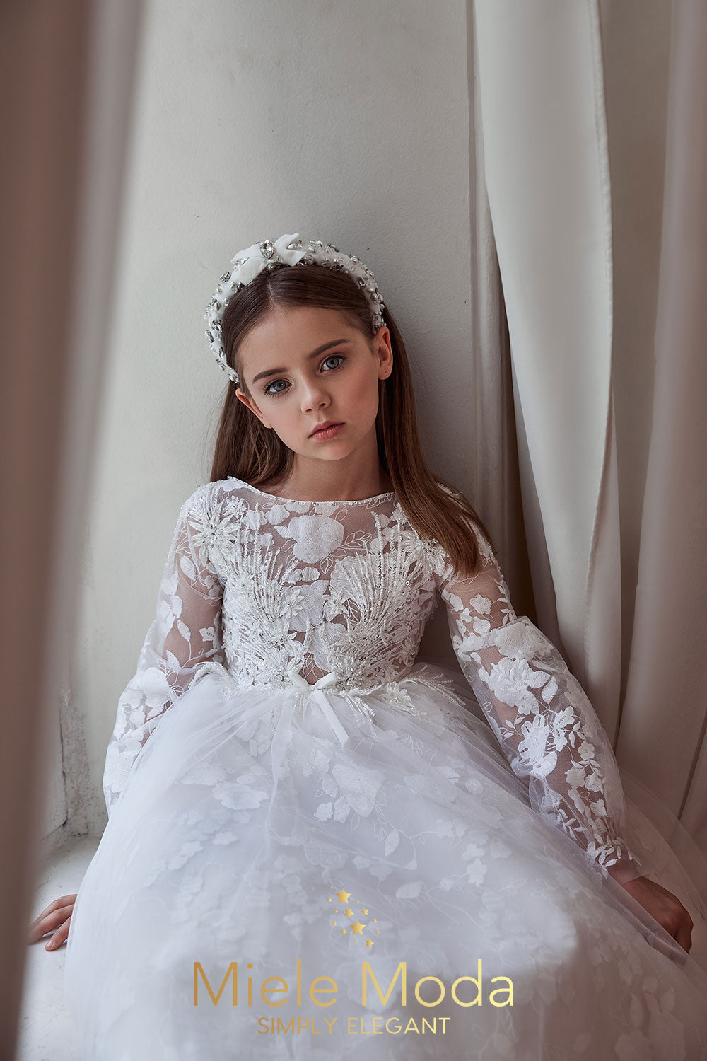 Celeste Luxury Flower Girl Dress - Miele Moda Luxury Fashion 7/8Y (32) / Ivory (as pictured) / Standard: Ships in 6-8 business weeks Celeste Luxury Flower Girl Dress - Miele Moda Luxury Fashion 7/8Y (32) / Ivory (as pictured) / Standard: Ships in 6-8 business weeks