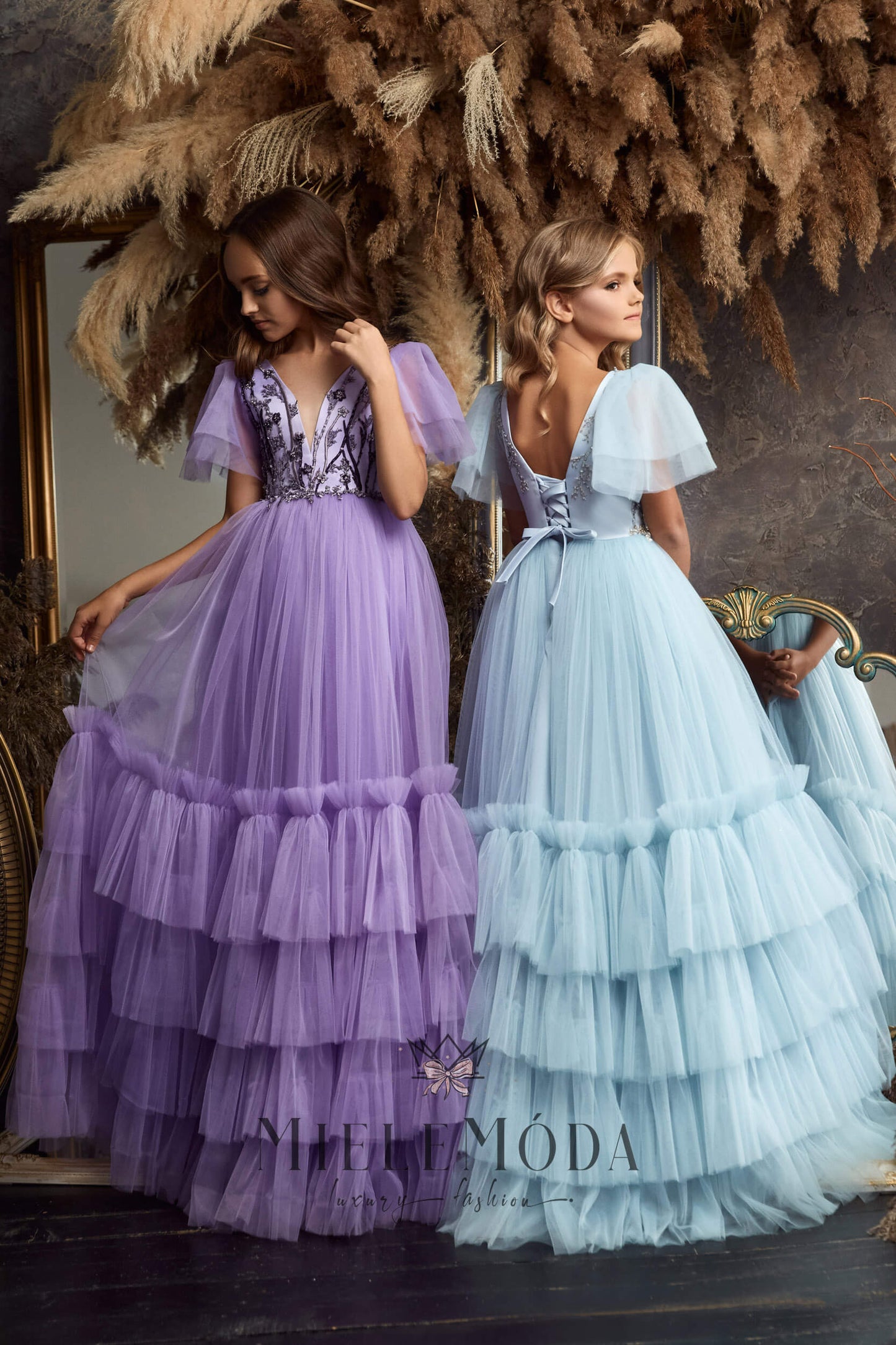 Chiara Princess Dress in Smokey Gray