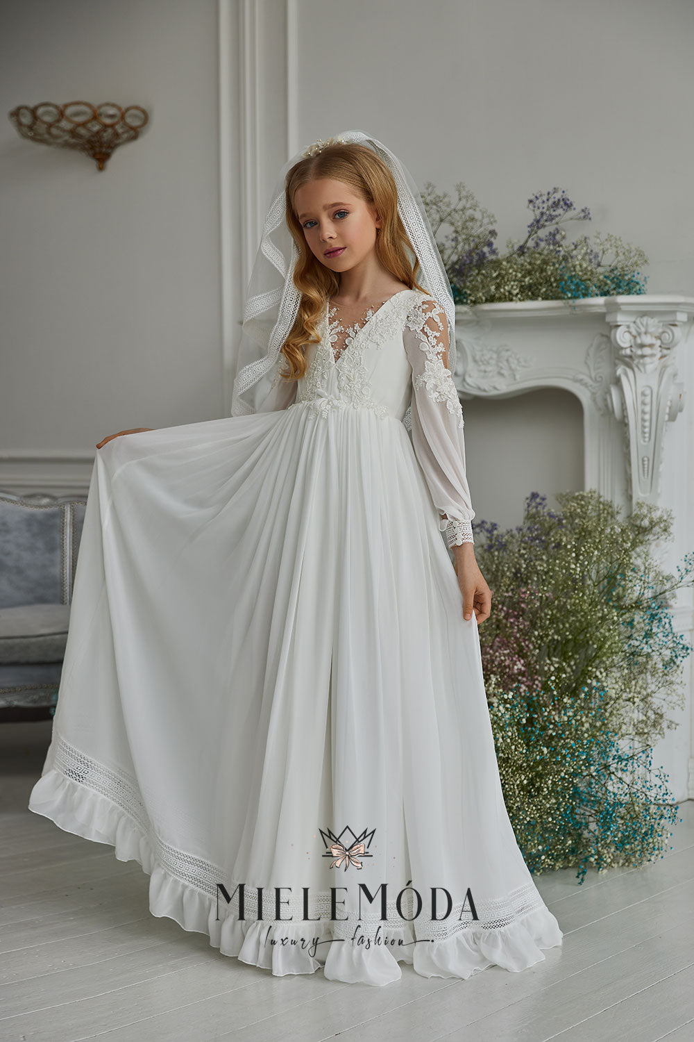 Claudia Luxury Flower Girl Communion Dress