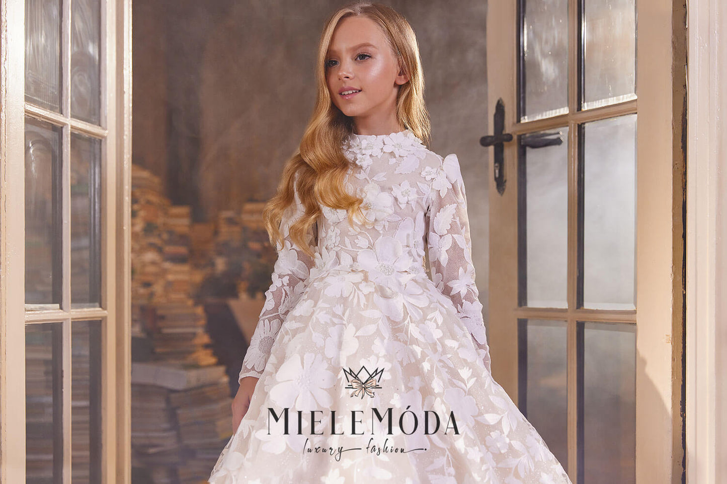Daniela Luxury 3D Lace Flower Girl Dress