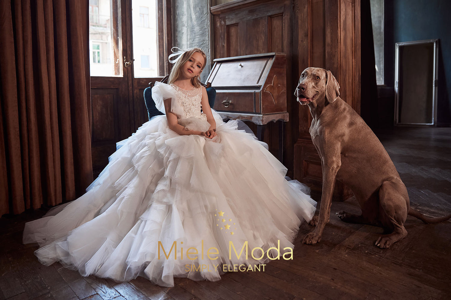 Georgette Luxury Flower Girl Dress