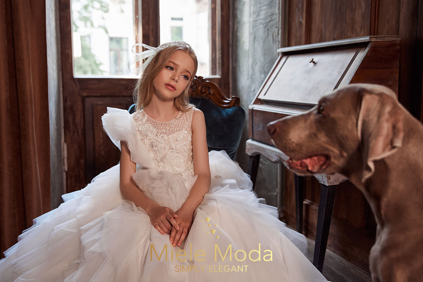 Georgette Luxury Flower Girl Dress