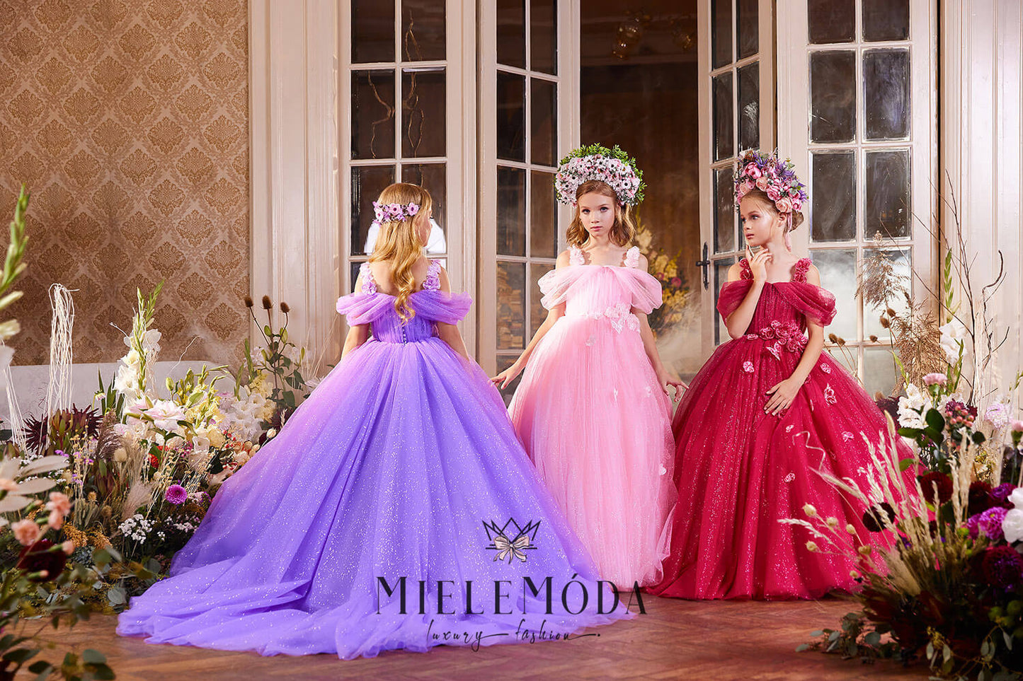 Meglena Luxury Floral Princess Girl Dress