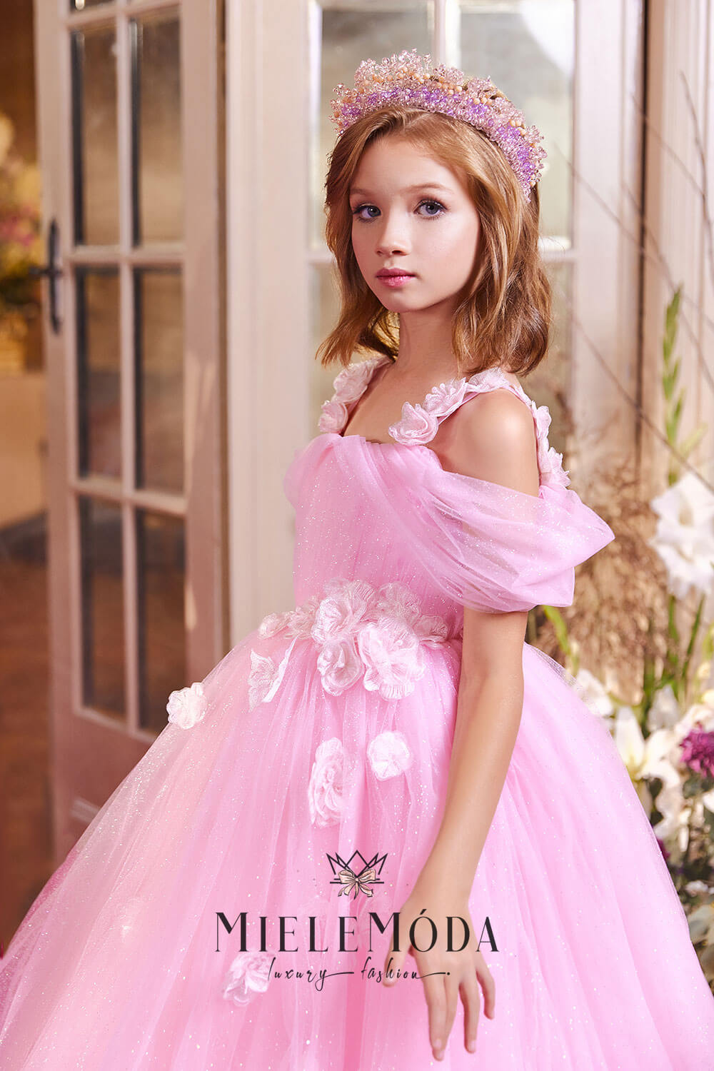Meglena Luxury Floral Princess Girl Dress
