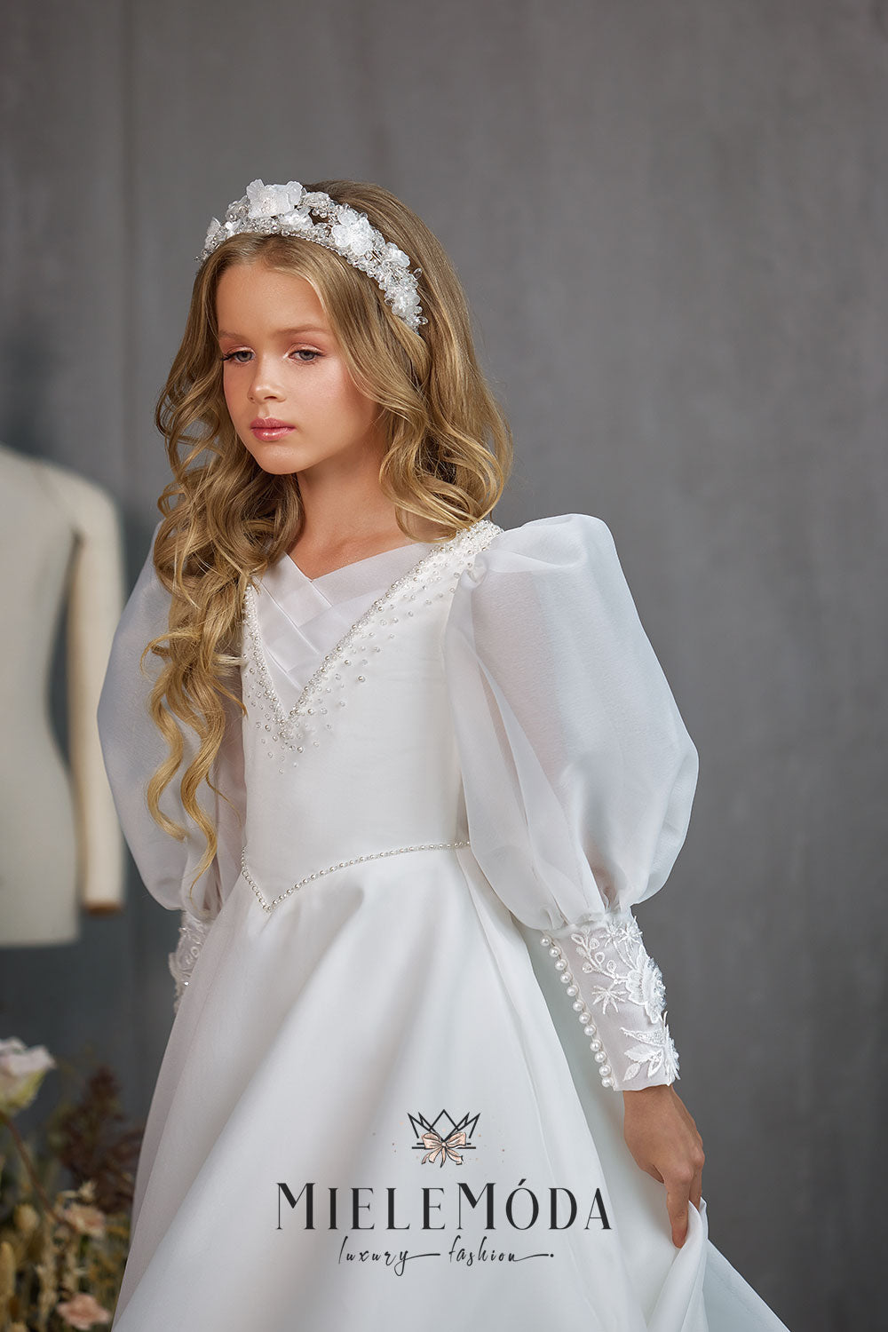 Mercedes Luxury Flower Girl Communion Dress