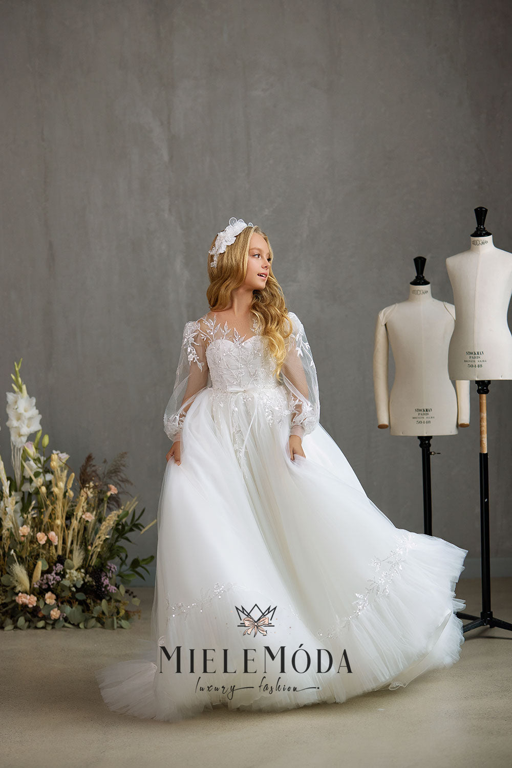 Nina Luxury Flower Girl Communion Dress